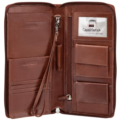 MANCINI LEATHER PASSPORT ORGANIZER CASABLANCA COLLECTION Wallet.