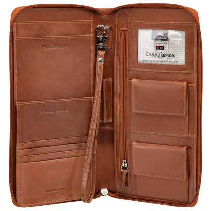 MANCINI LEATHER PASSPORT ORGANIZER CASABLANCA COLLECTION Wallet.