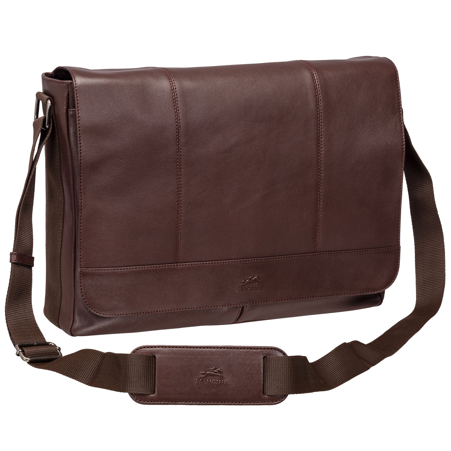 Mancini Buffalo Leather Messenger Bag 6