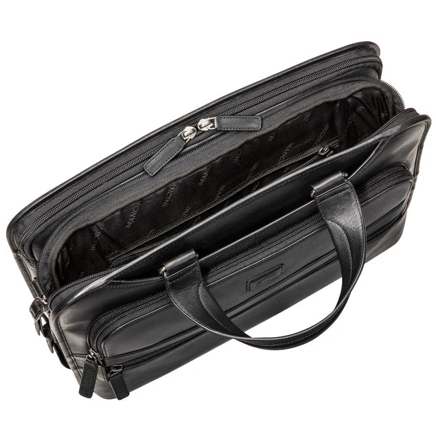 Mancini Buffalo Triple Compartment Briefcase (90's Edition) 10