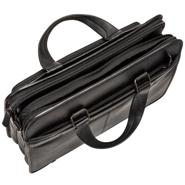 Mancini Buffalo Triple Compartment Briefcase (90's Edition) 11