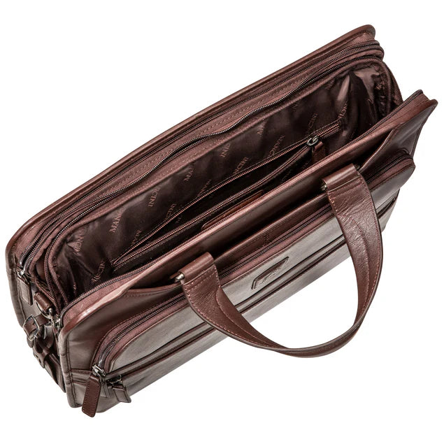 Mancini Buffalo Triple Compartment Briefcase (90's Edition)