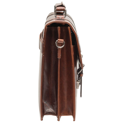 MANCINI BUFFALO LEATHER PORTABLE  BRIEFCASE Briefcases.