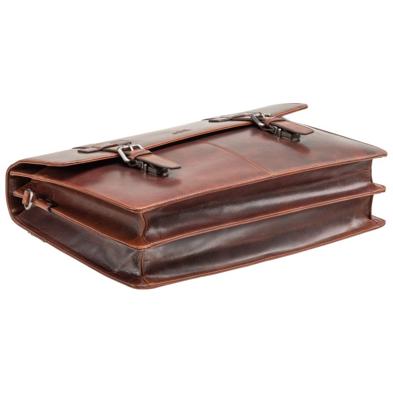 MANCINI BUFFALO LEATHER PORTABLE  BRIEFCASE Briefcases.