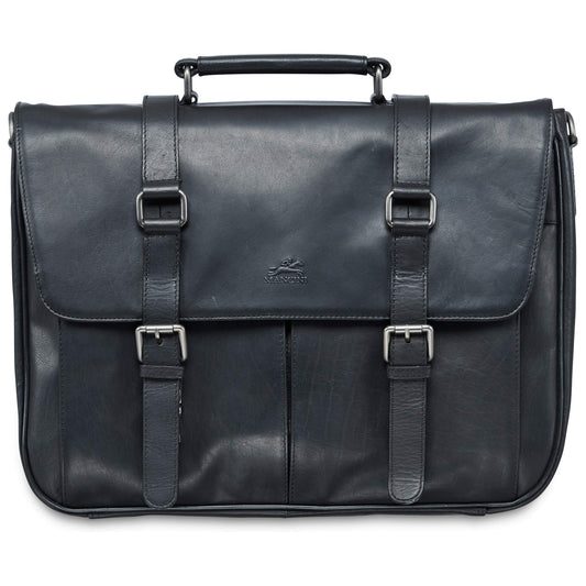 MANCINI BUFFALO LEATHER BRIEFCASE SINGLE COMPARTMENT Briefcases.