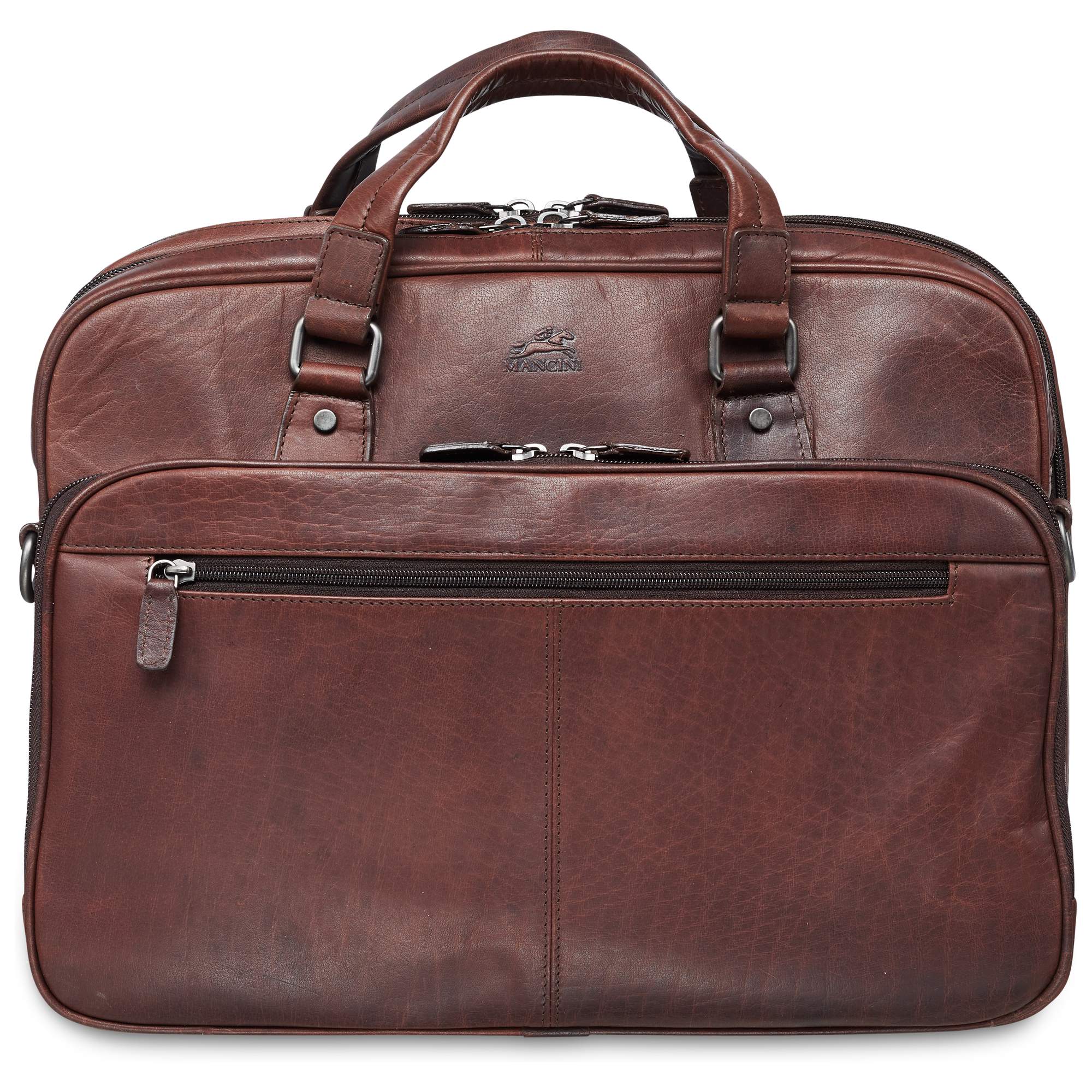 Mancini Buffalo Expandable Double Compartment Briefcase