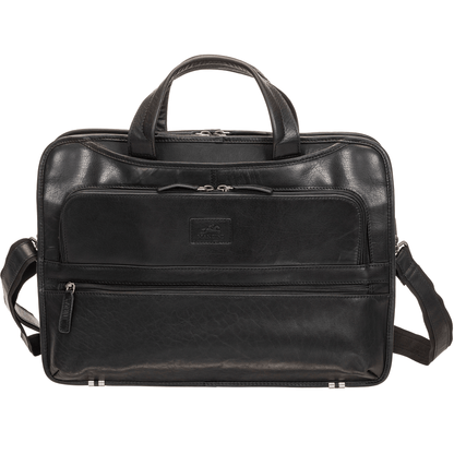 MANCINI BUFFALO LEATHER BRIEFACASE TRIPLE COMPARTMENT Briefcases.