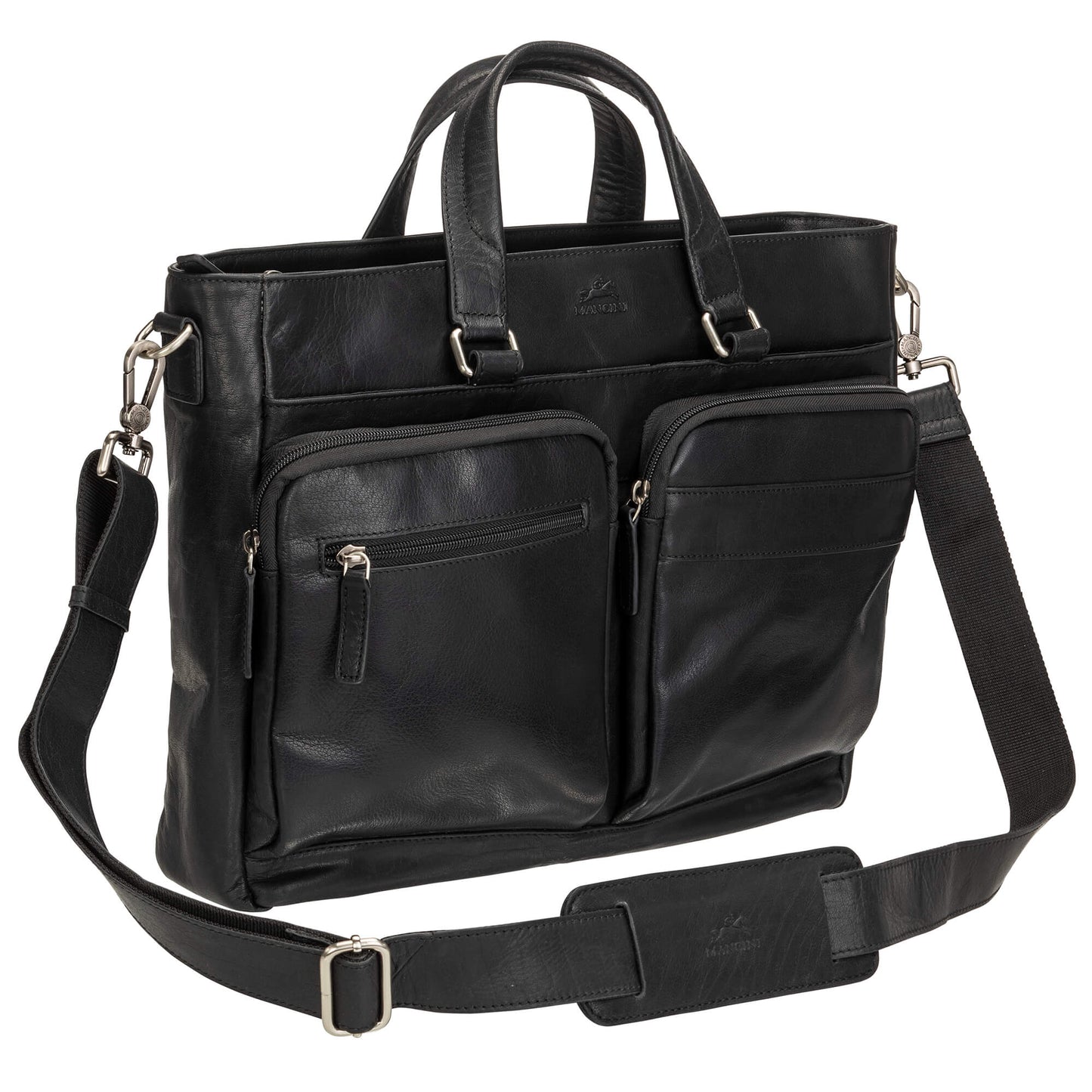 MANCINI BUFFALO LEATHER TOTE  BRIEFCASE