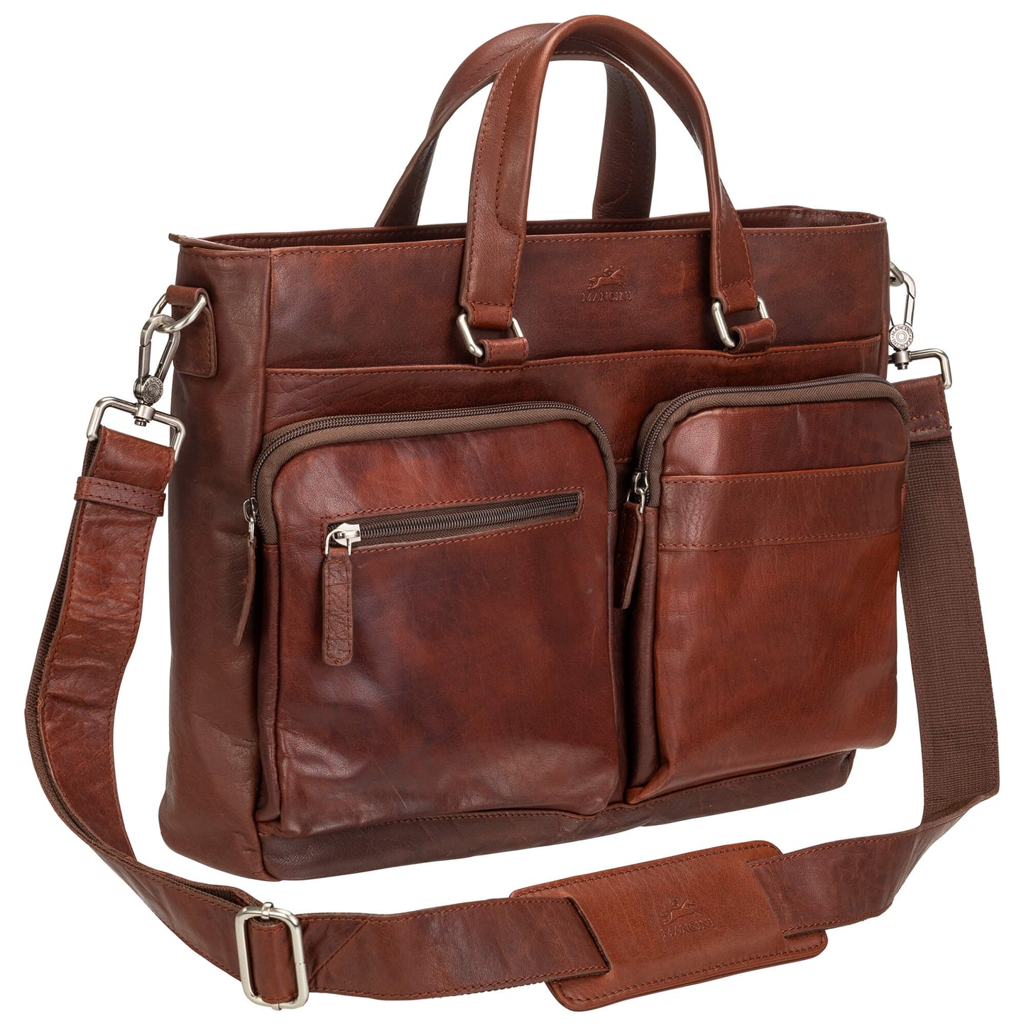 MANCINI BUFFALO LEATHER TOTE  BRIEFCASE