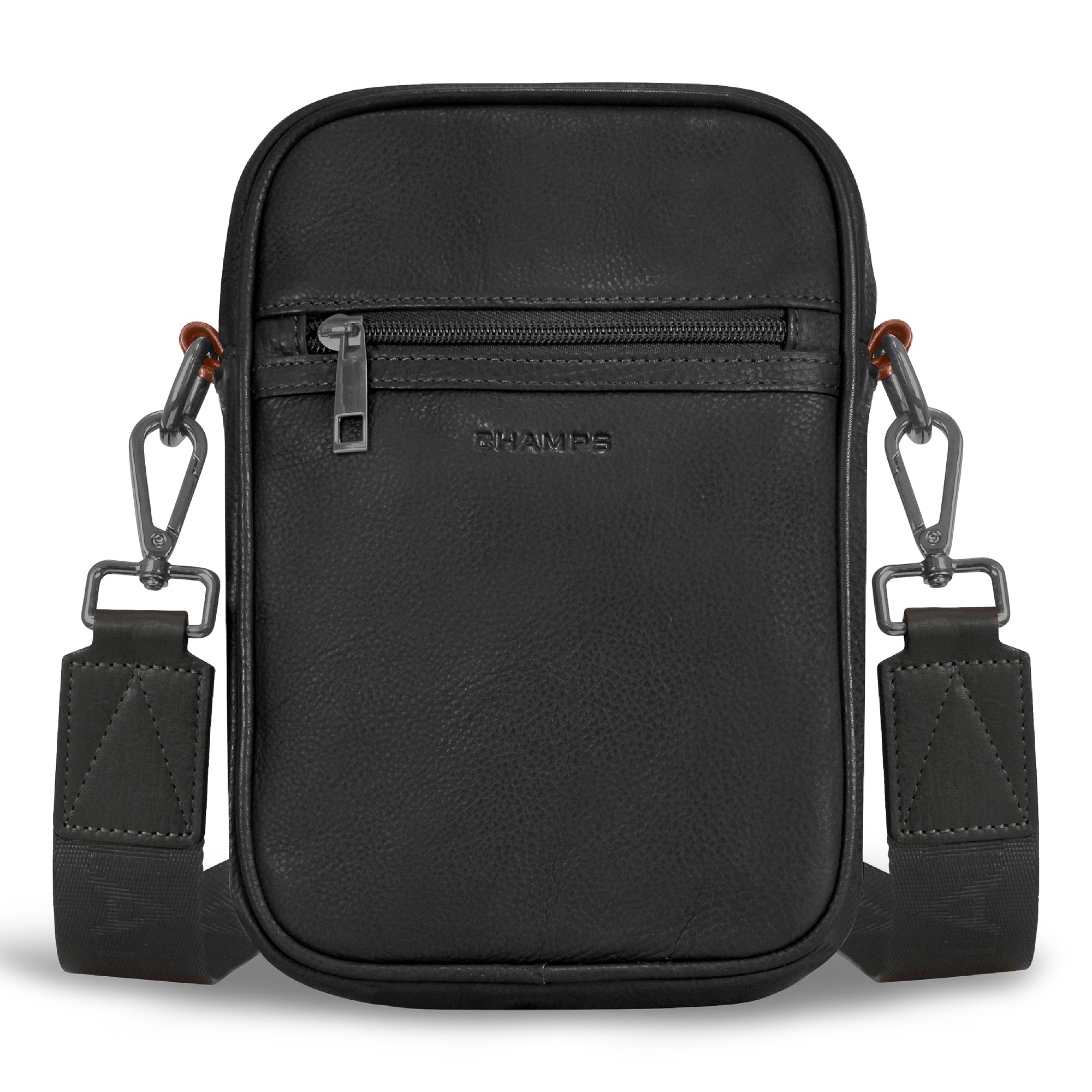 Onyx / Leather Vertical Crossbody Bag