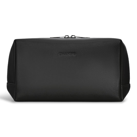 ONYX / LEATHER TOILETRY BAG