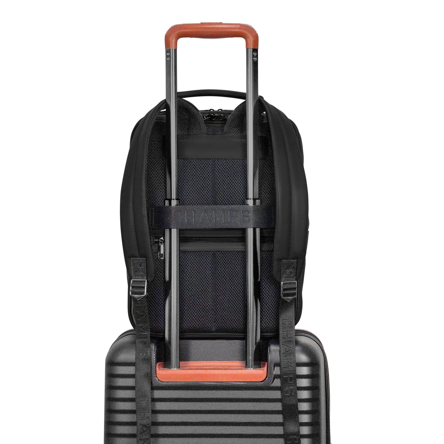 ONYX / LEATHER COMPACT BACKPACK
