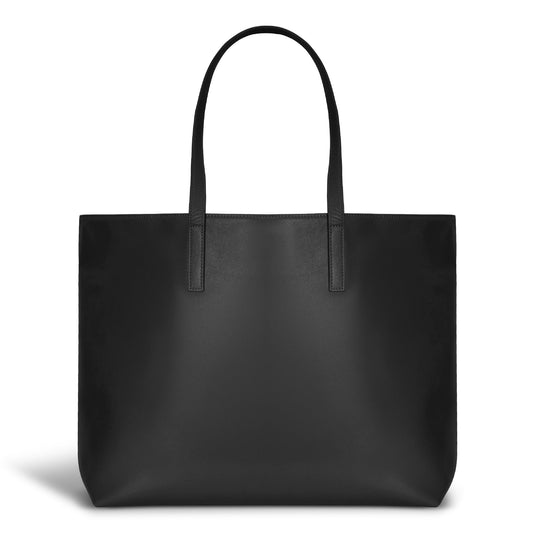 ONYX / LEATHER OPEN TOTE