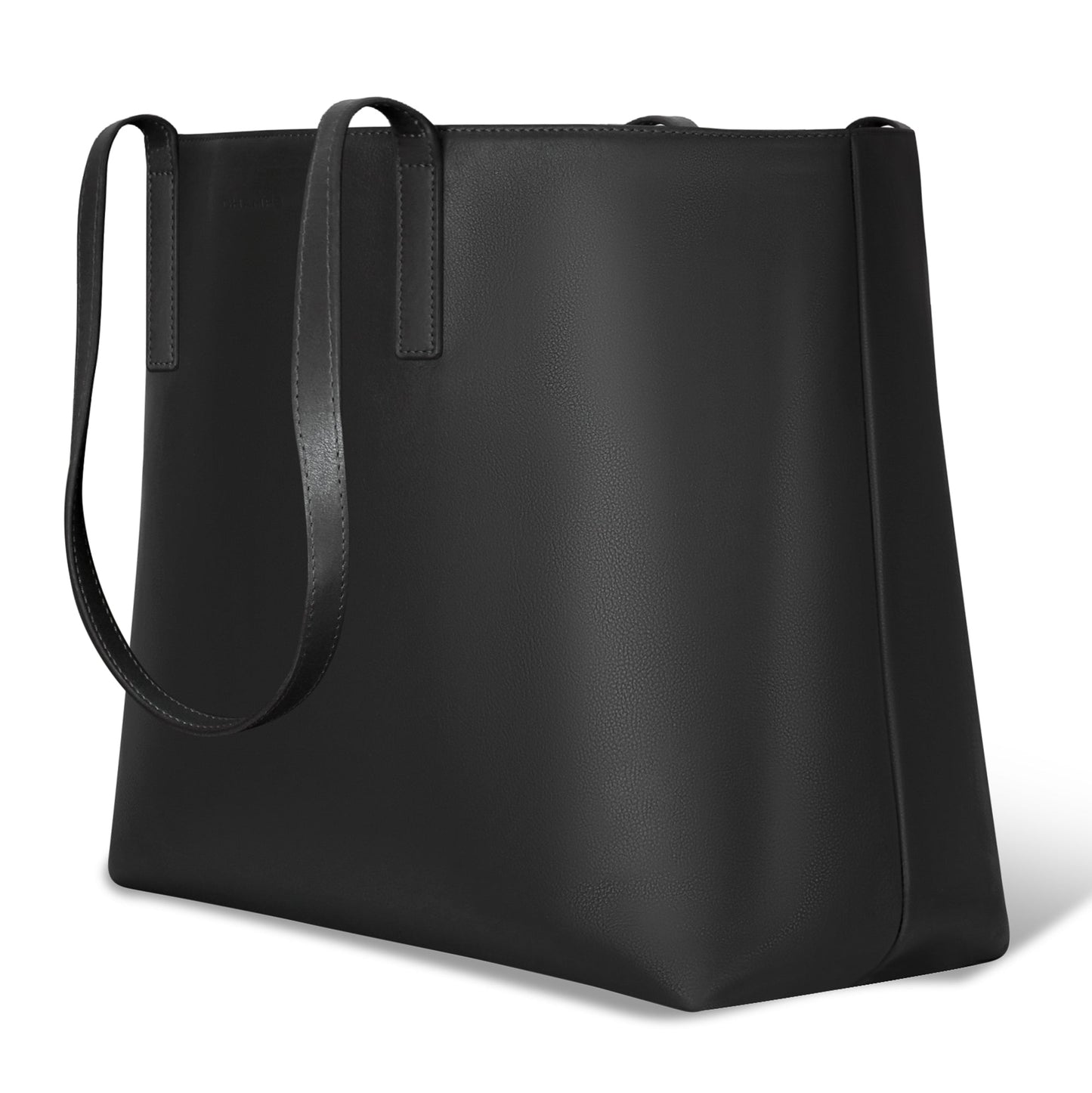 ONYX / LEATHER OPEN TOTE