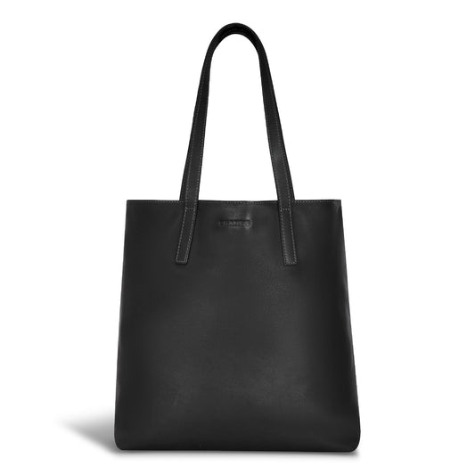 ONYX / LEATHER VERTICAL TOTE