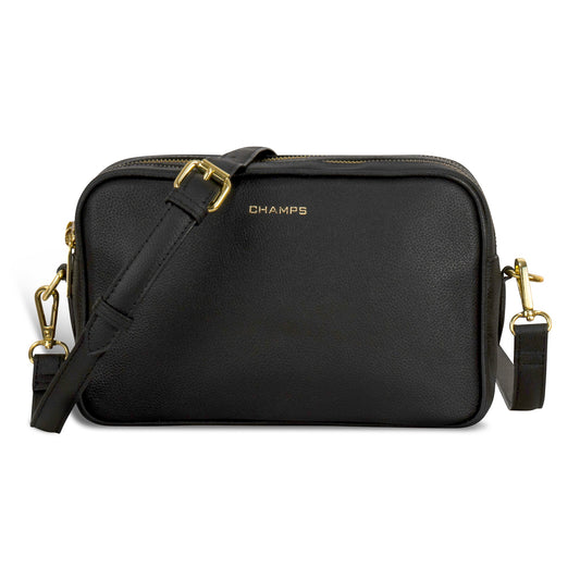 GALA / LEATHER DOUBLE-ZIP SHOULDER BAG