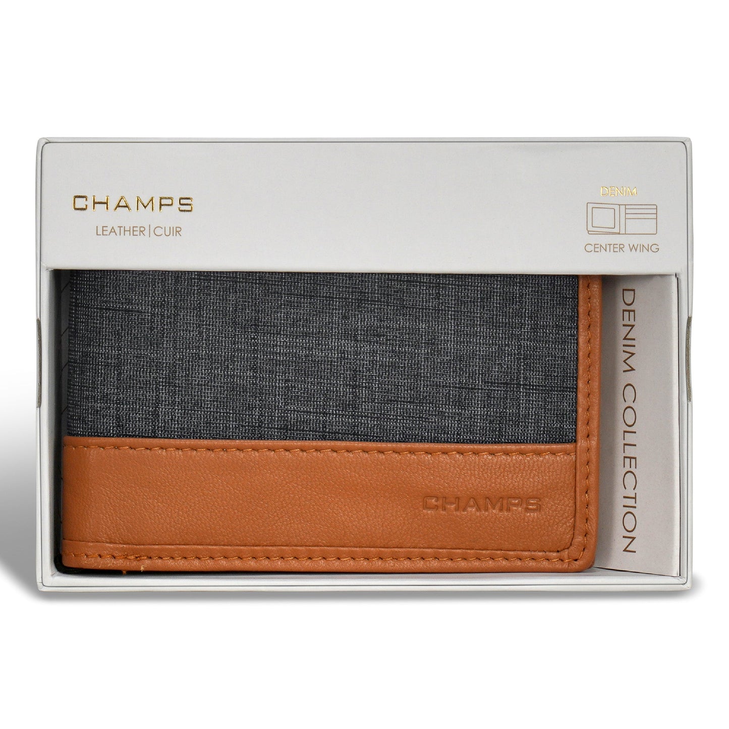 Denim / Leather Center Wing Wallet