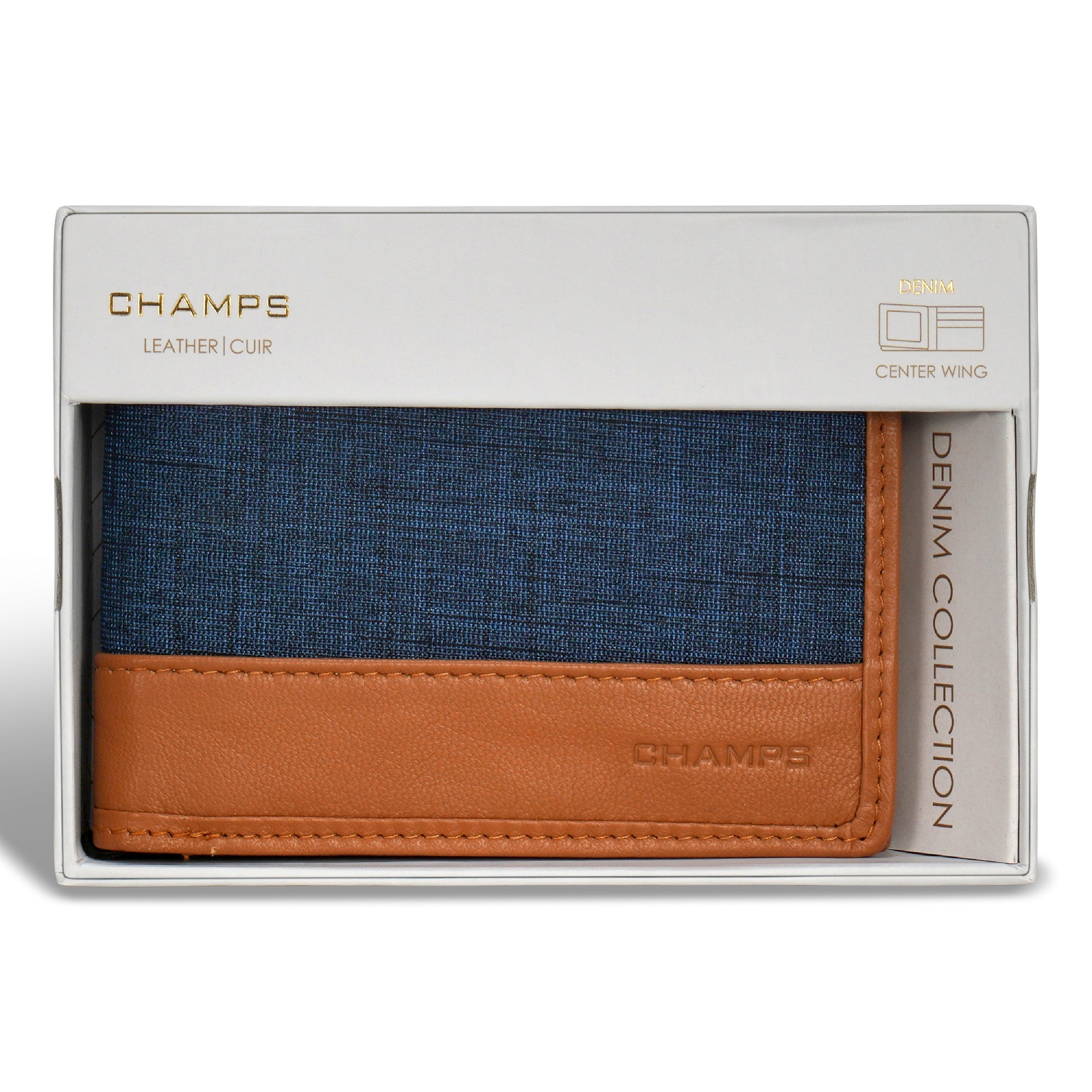 Denim / Leather Center Wing Wallet 12
