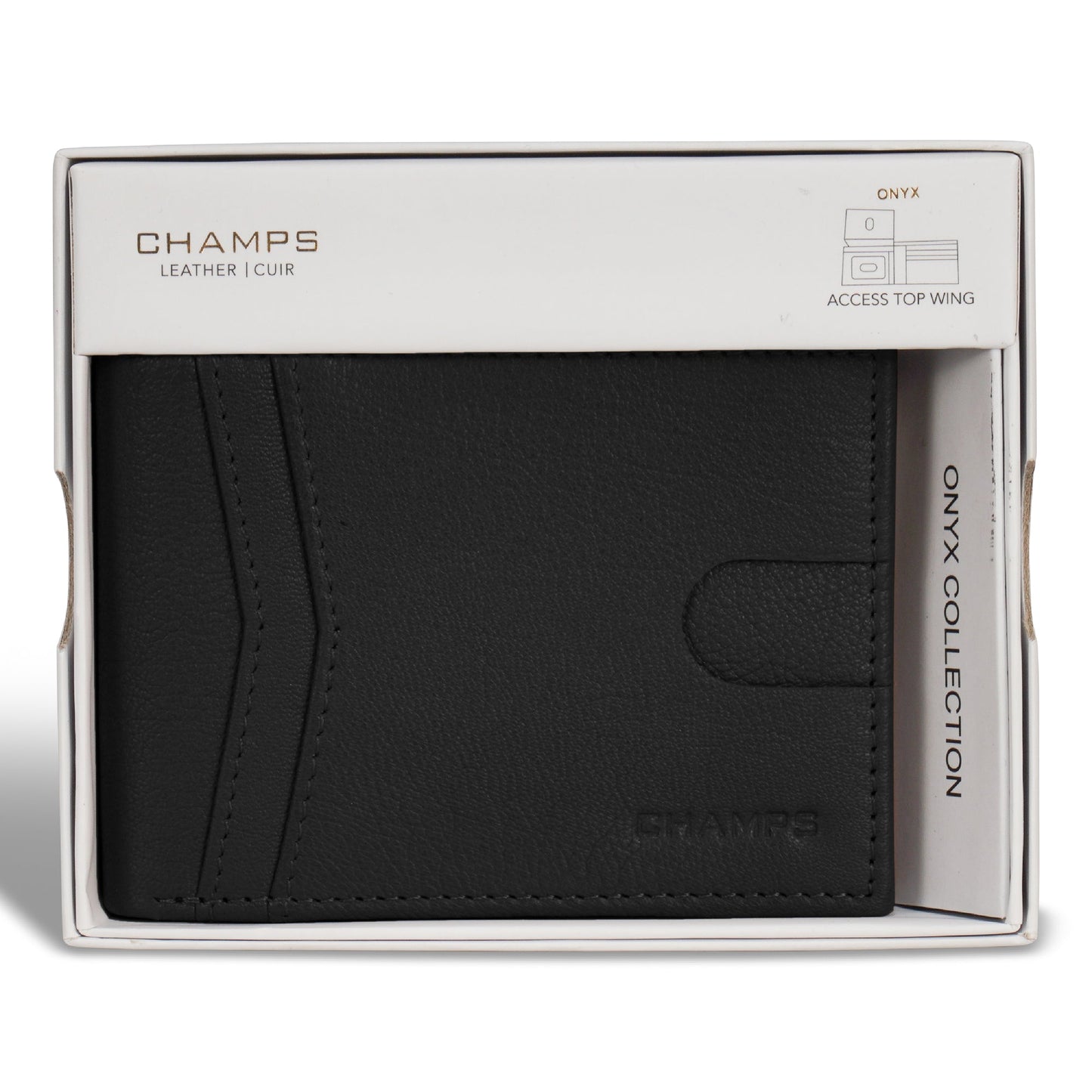 Onyx / Leather Access Top Wing Wallet