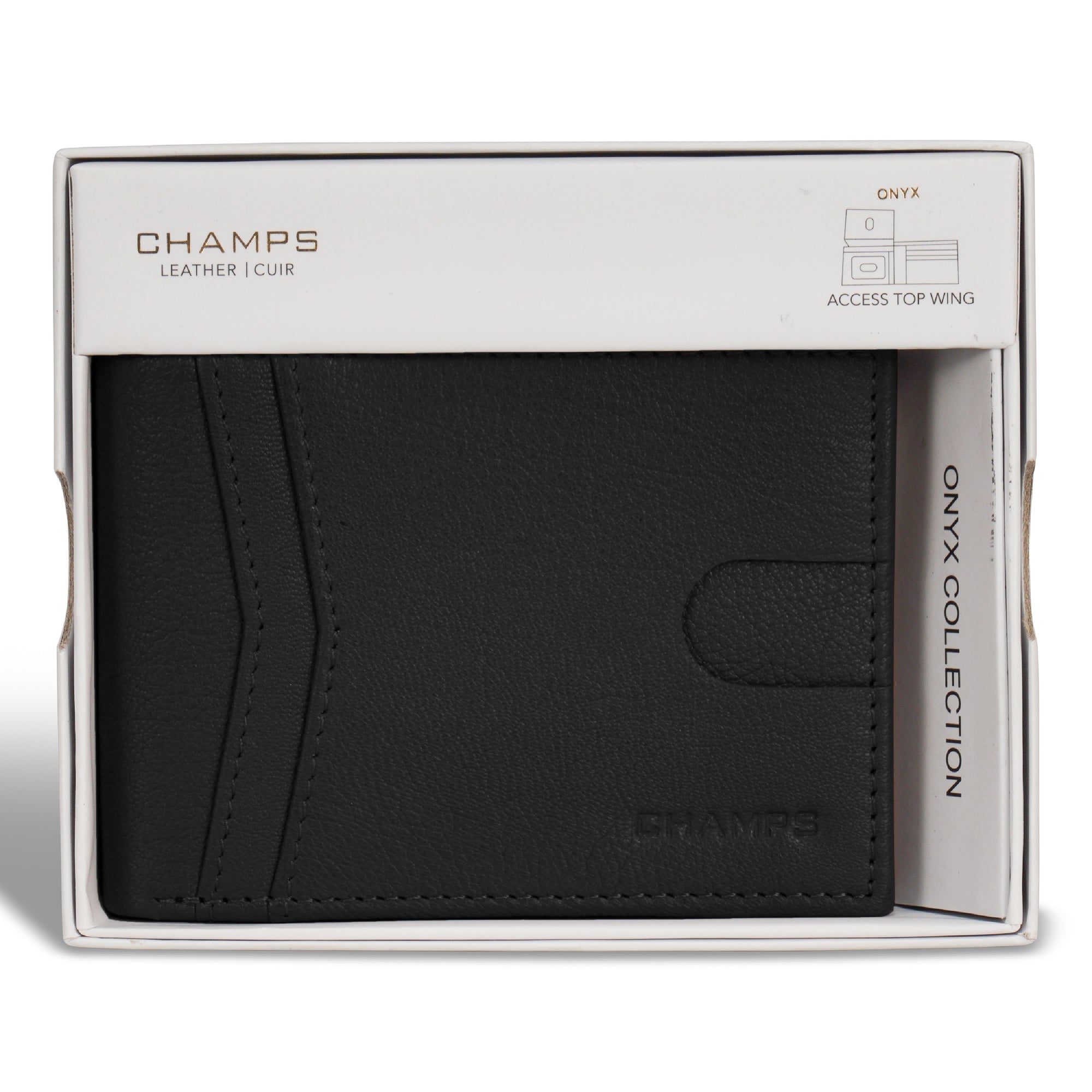 Onyx / Leather Access Top Wing Wallet 6