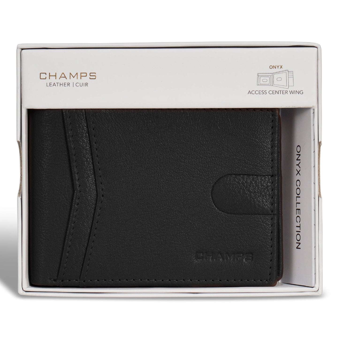 Onyx / Leather Access Center Wing Wallet