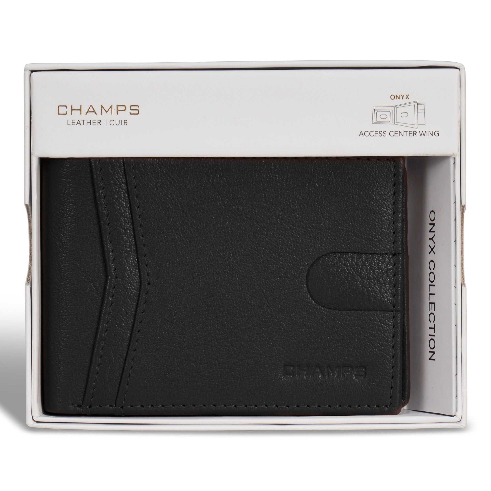 Onyx / Leather Access Center Wing Wallet 6