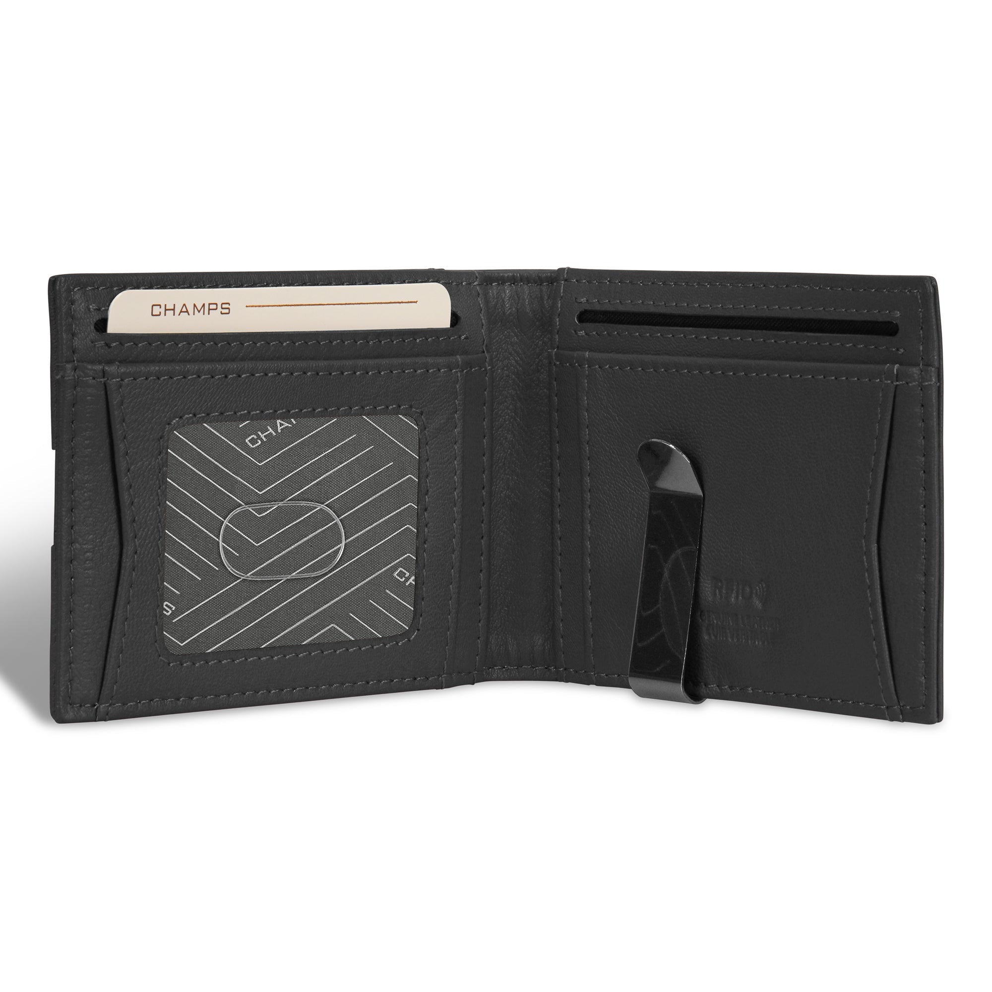 Onyx / Leather Bi-Fold Clip Wallet 3
