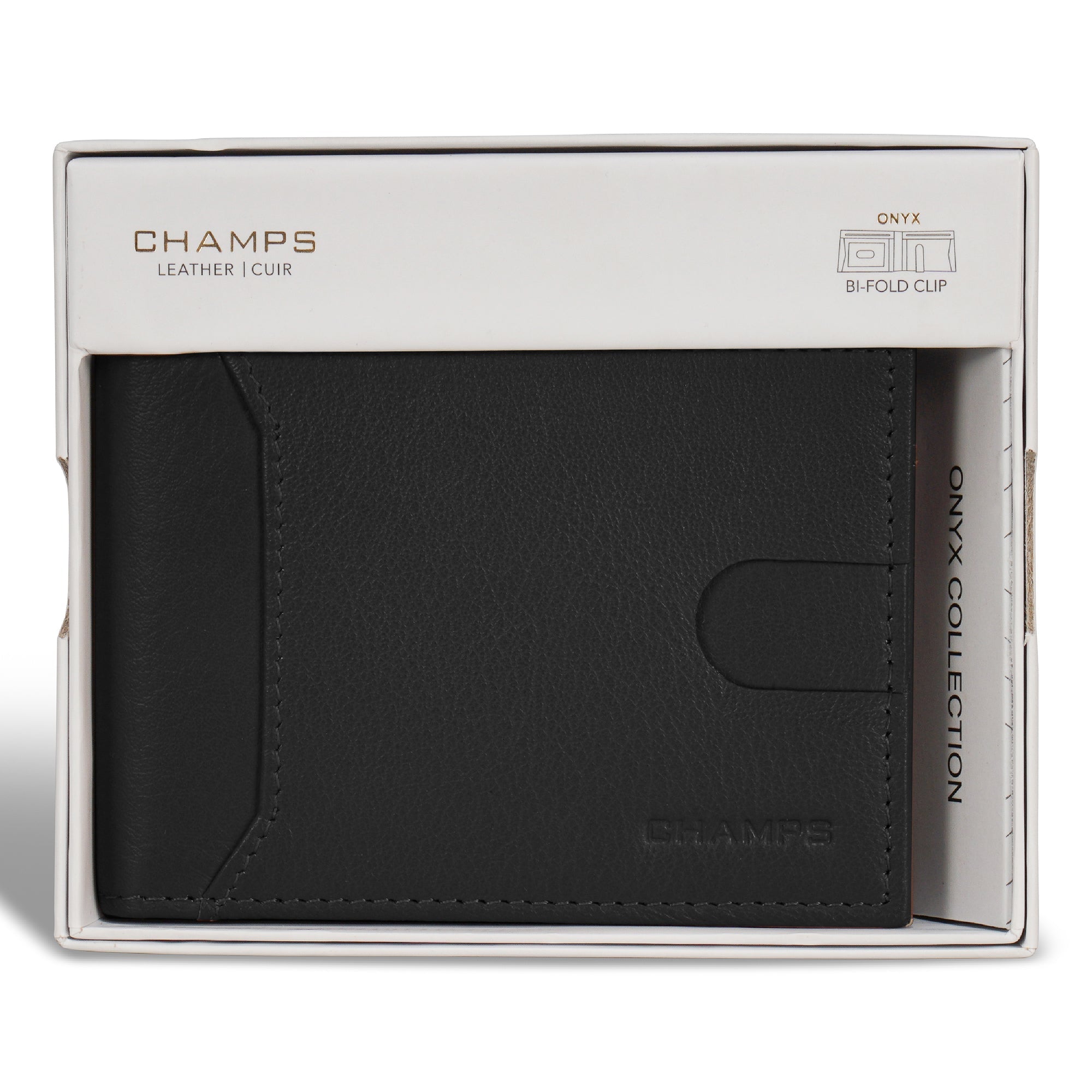 Onyx / Leather Bi-Fold Clip Wallet 5