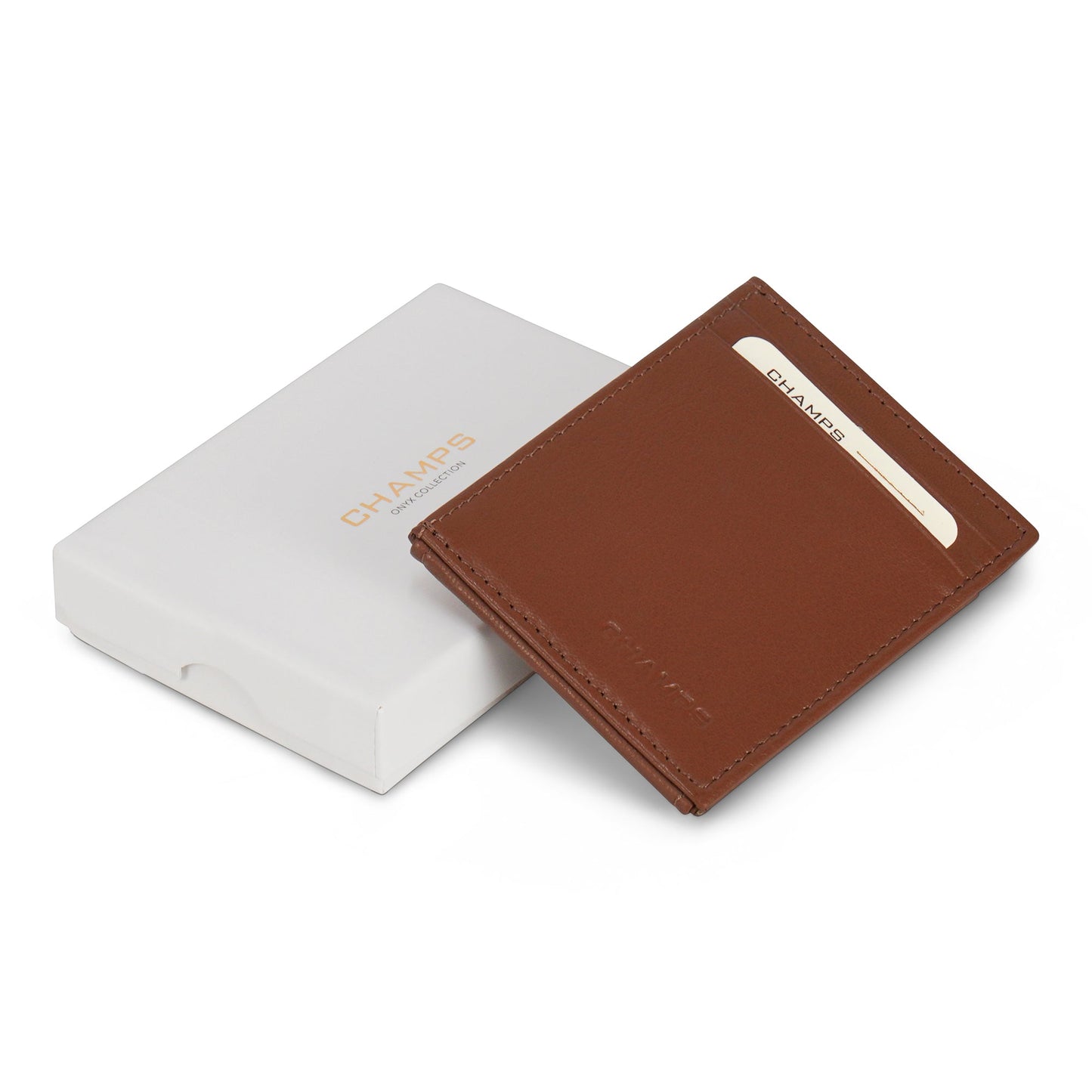 Onyx / Leather Mag Hybrid Card Holder
