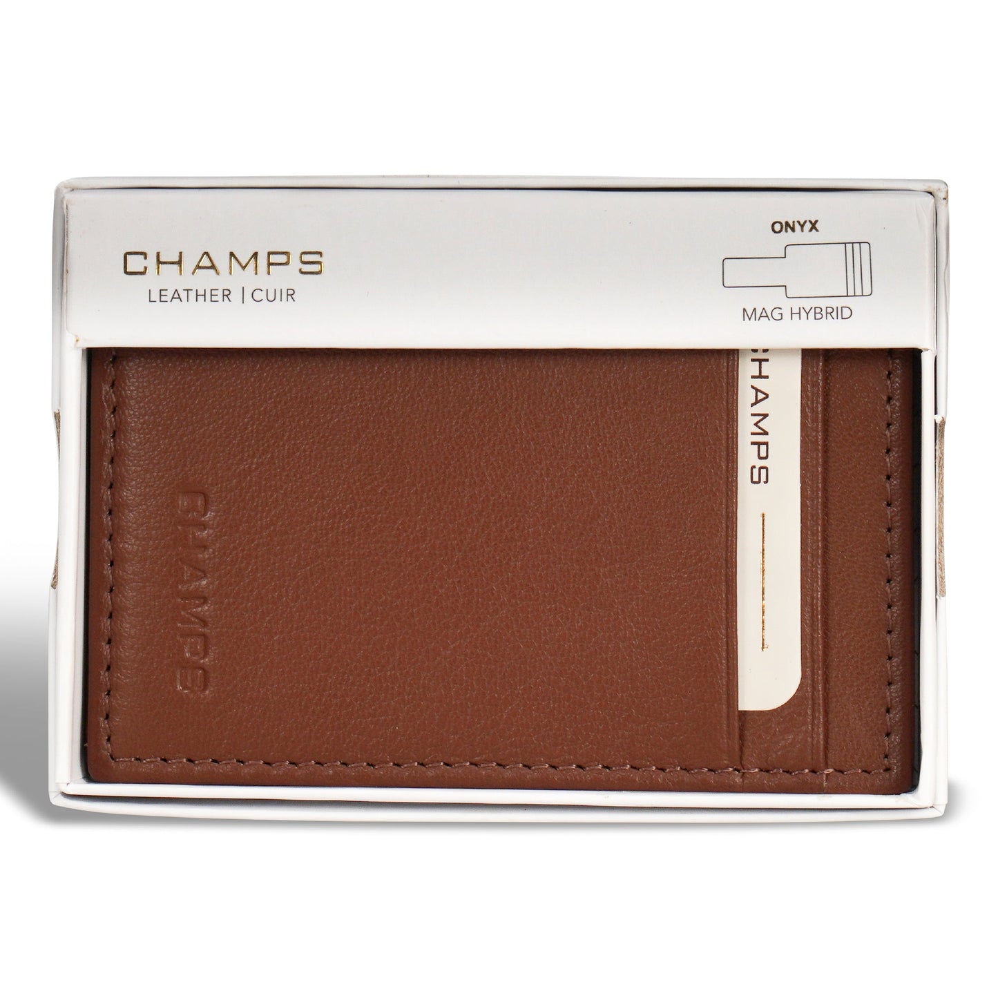 Onyx / Leather Mag Hybrid Card Holder