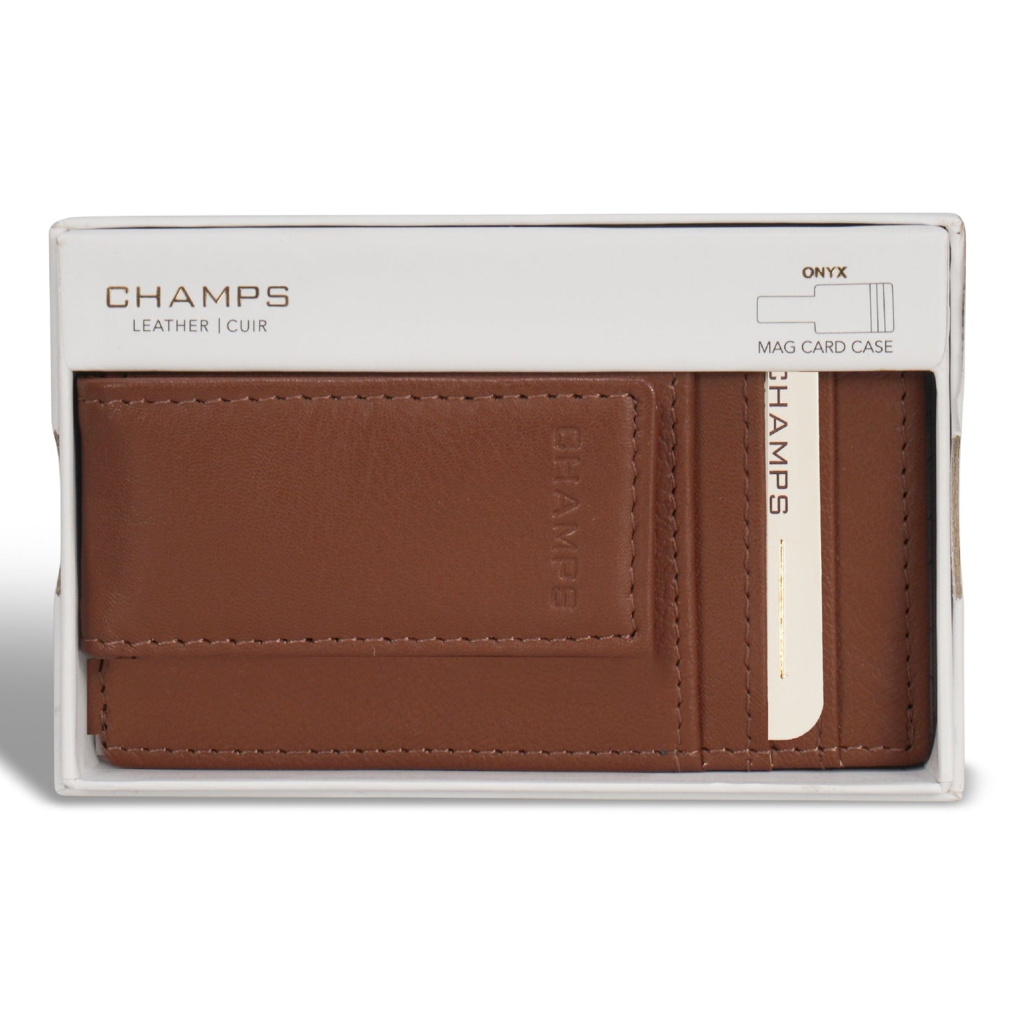 Onyx / Leather Mag Card Case