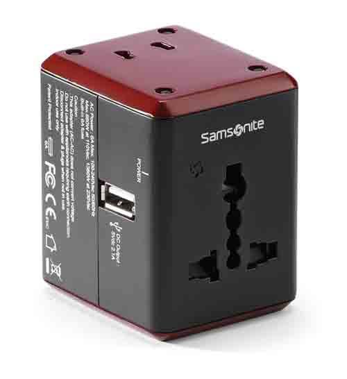 SAMSONITE UNIVERSAL ADAPTER PLUG WITH USB