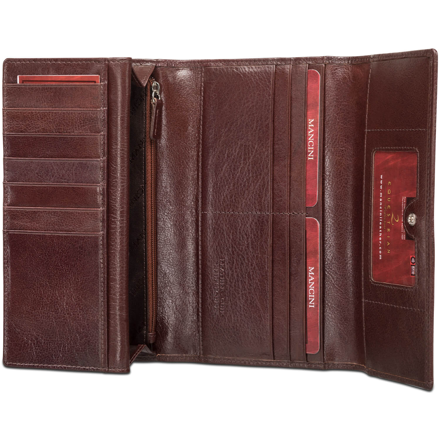 MANCINI LEATHER TRI-FOLD WALLET EQUESTRIAN COLLECTION Wallet.