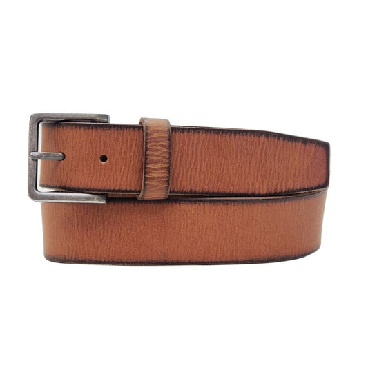 CANYON BELT - TAN WOMEN'S LEATHER BELT WITH CHARRED EDGES